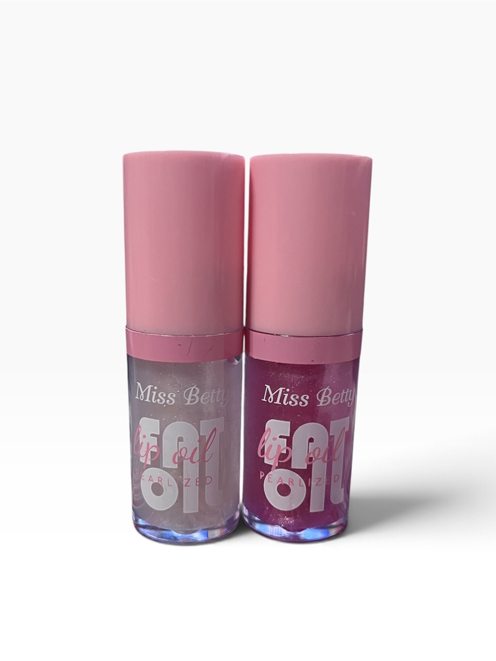 Miss Betty Pearlized Lip Oil Duo – Pink & Clear Shimmer – New